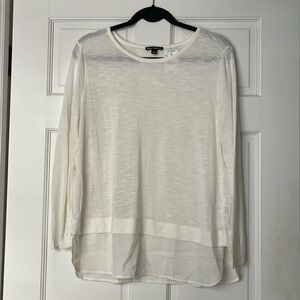 J. Crew Mercantile NWT Long Sleeve Layered Look Cream Top size Large